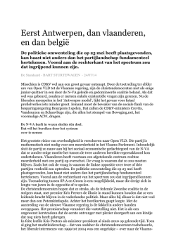 Eerst Antwerpen, dan vlaanderen, en dan belgi&euml;
