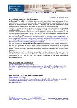 doorkijktaks en andere fiskale situaties Belg haalt geld van