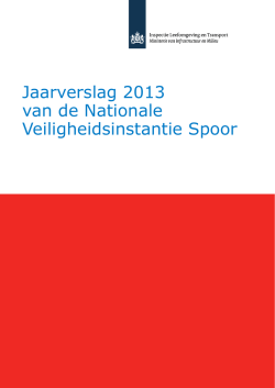 Jaarverslag 2013 van de Nationale Veiligheidsinstantie Spoor