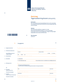 1 Aanvraag Tegemoetkoming leraren 2014-2015