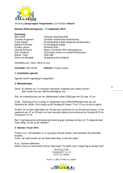 Notulen ZON adviesgroep – 17 september 2014