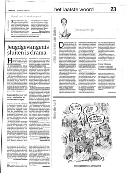 Jeugdgevangenis sluiten is drama