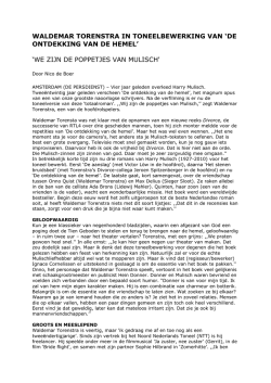 Interview De Persdienst met Waldemar Torenstra toneelproductie