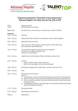 Programma Symposium “Diversiteit in de pensioensector” Nationaal