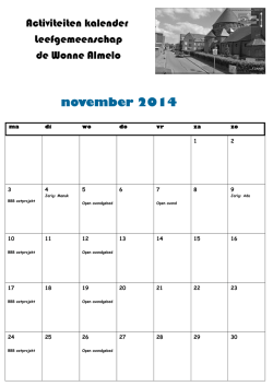 november 2014 - Woon- en leefgemeenschap De Wonne Almelo