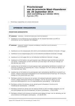 Agenda provincieraad 25 september 2014