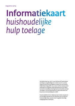 Informatiekaart huishoudelijke hulp toelage