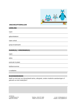 INSCHRIJFFORMULIER LEERLING OUDER(S