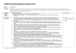 Actielijst Commissie Handhaving 24 januari 2014