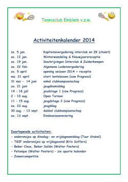 Activiteitenkalender 2014