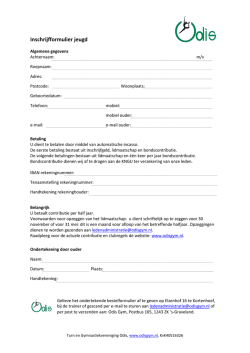 Inschrijfformulier jeugd