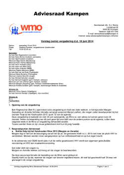 Verslag Wmo adviesraad 18 juni 2014