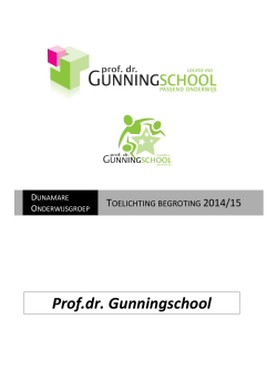 18. Schoolbegroting 2014-2015 Prof. dr. Gunningschool (VSO)