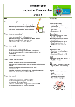 informatiebrief september t/m november groep 4