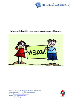 Informatie voor ouders van nieuwe kleuters