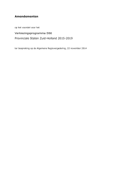 Amendementen Verkiezingsprogramma D66 - Zuid