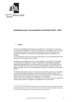 Ambitiedocument DuurzaamDoor Zuid-Holland 2013