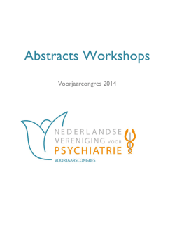 Abstracts Workshops (W) - Nederlandse Vereniging voor Psychiatrie