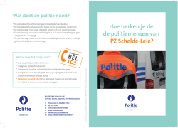 Hoe herken je de de politiemensen van PZ Schelde