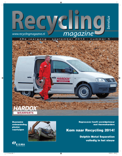 Kom naar Recycling 2014! - Vakblad Recycling Magazine Benelux