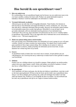 Hoe bereid ik een spreekbeurt voor?