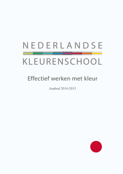 Brochure Workshops 2015 - Nederlandse Kleurenschool