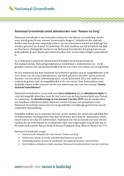 Download hier de vacature voor afstudeerder Natuur en Zorg.