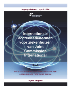 Internationale accreditatienormen voor ziekenhuizen van Joint