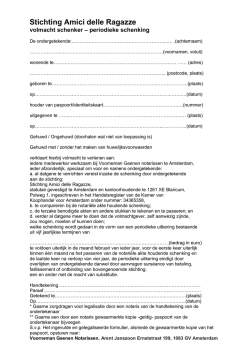volmacht periodieke schenking
