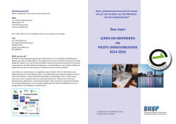 Doe mee! LEREN EN INSPIREREN via PILOTS