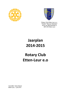 Jaarplan 2014-‐2015 Rotary Club Etten-‐Leur e.o