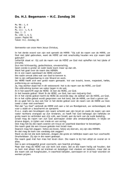 Ds. H.J. Begemann &ndash; H.C. Zondag 36
