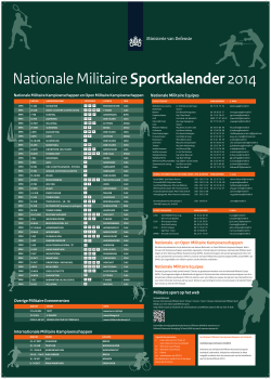 Nationale Militaire Sportkalender 2014