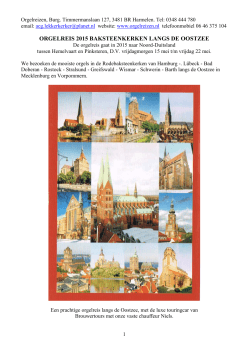 Orgelreis Noordduitsland 2015