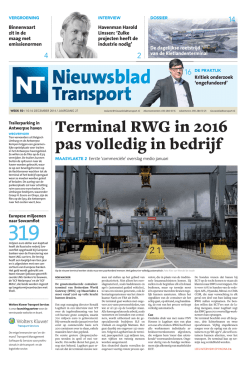 Terminal RWG in 2016 pas volledig in bedrijf