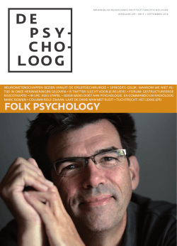 FOLK PSYCHOLOGY - Tijdschrift de Psycholoog
