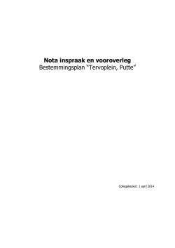 Nota inspraak en vooroverleg
