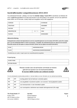Inschrijven voor de competitie