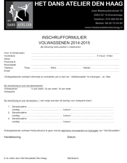 Inschrijfformulieren VOLWASSENEN download