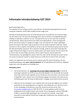 Informatie Introductiekamp ILST 2014