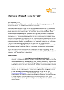 Informatie Introductiekamp ILST 2014