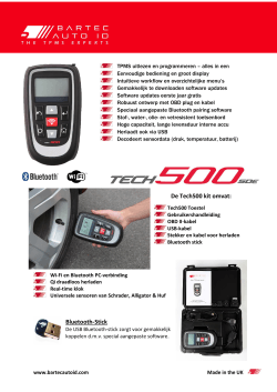 De Tech500 kit omvat: Bluetooth-Stick