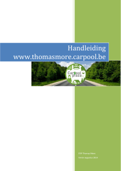 Handleiding www.thomasmore.carpool.be