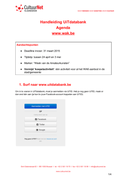 Handleiding UiTdatabank Agenda www.wak.be