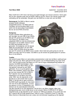 Test Nikon D600 september - november 2012