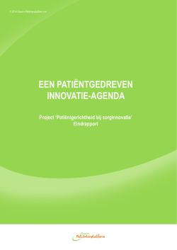 Eindrapport - Vlaams Pati&euml;ntenplatform