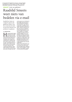 Raadslid Smeets weet niets van bedelen via e