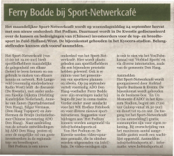 Loosduinse Krant aankondiging Ferry Bodde – sept 2014