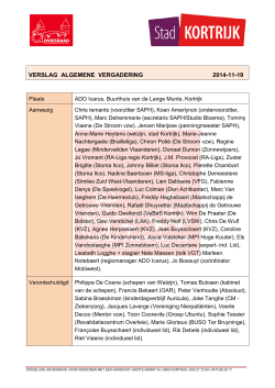 Verslag algemene vergadering saph - november 2014