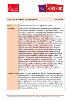 Verslag algemene vergadering saph - november 2014